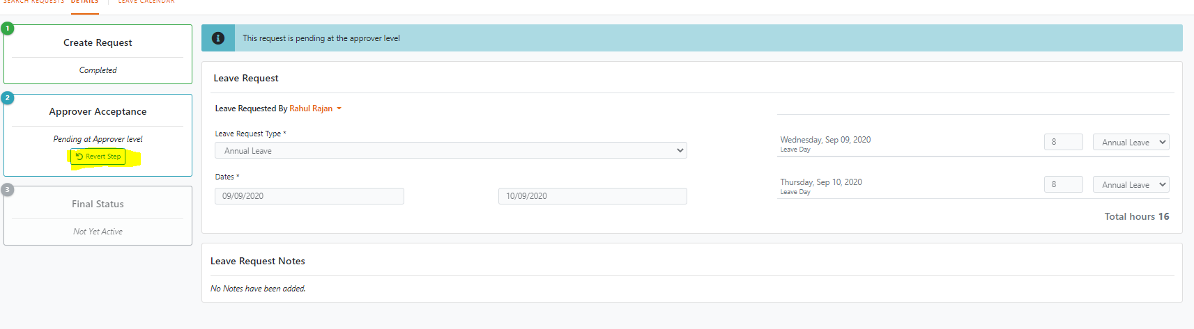 Leave Request Workflow Example Tims Help