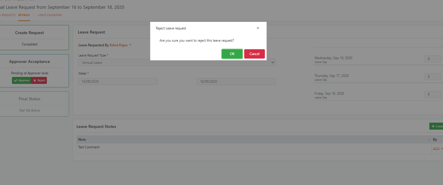 Leave Request Workflow Example - TIMS Help